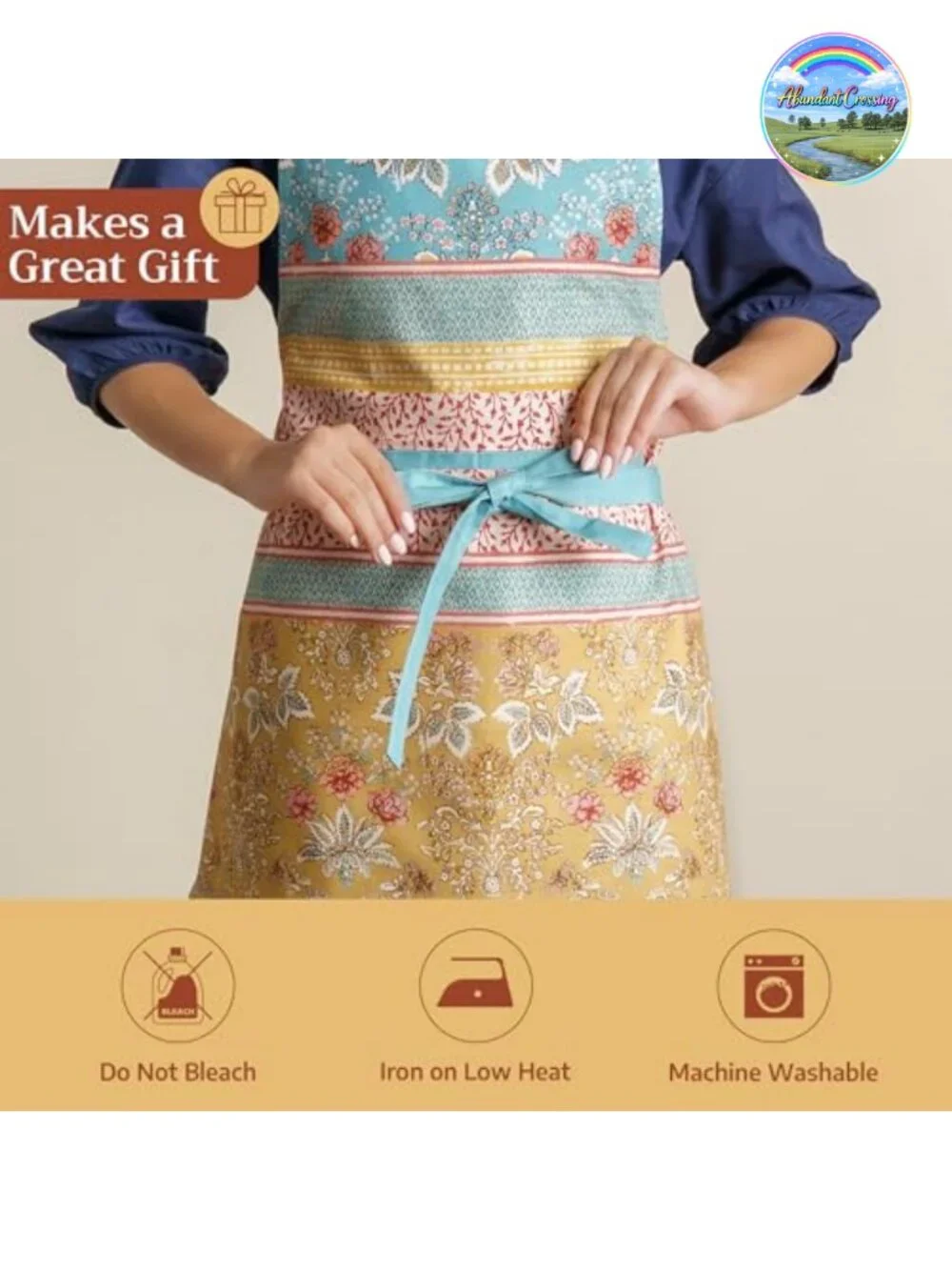 100% Cotton Apron with Pocket for Cooking Gardening Kitchen Chef